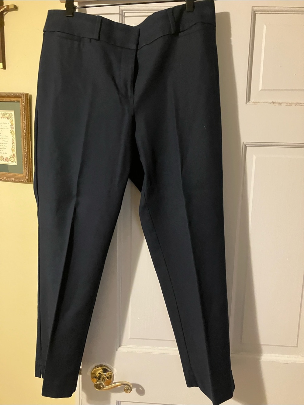 LOFT Navy Riviera Cropped Tailored Ankle Pants Size 14 Tall Curvy Fit